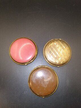 3 Collectable Vintage 1930's - 1950's Elgi*n American Powder Compacts Enamel
